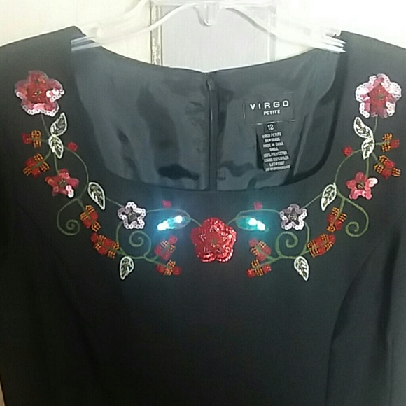 Virgo Little Black Dress With Sequins - Picture 3 of 6